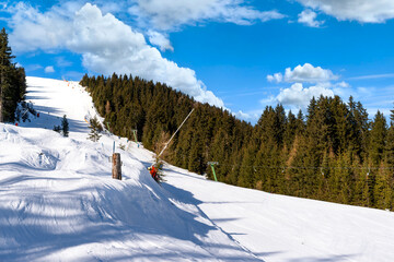 Fototapeta na wymiar Alpine ski resort in Oberperfuss in the Alps, Tirol, Austria