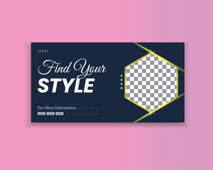 Fashion or style sale facebook cover design