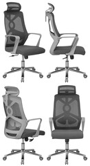 Office computer chair. Interior element. Isolated from the background. From different angles