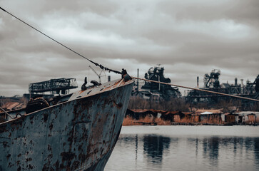 old ship ran aground in Ukraine