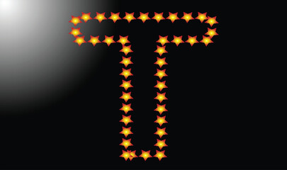 Initial letter T star logo design template vector illustration