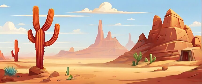 Sahar desert vector illustration for graphics design cartoon style