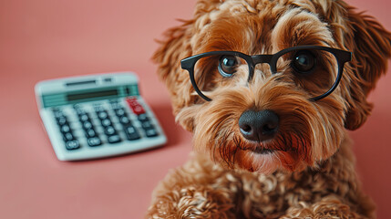 Cute Labradoodle Pet Dog in glasses - Expensive Pets Budget