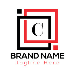 Abstract C letter modern initial lettermarks logo design	