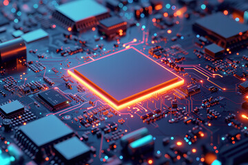 Illuminated Processor on a Circuit Board