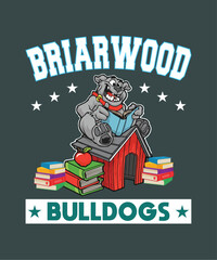 bulldogs briarwood t shirt design , T shirt design , school t shirt design.