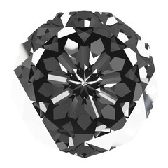 White Diamond top view icon. 3d rendering.