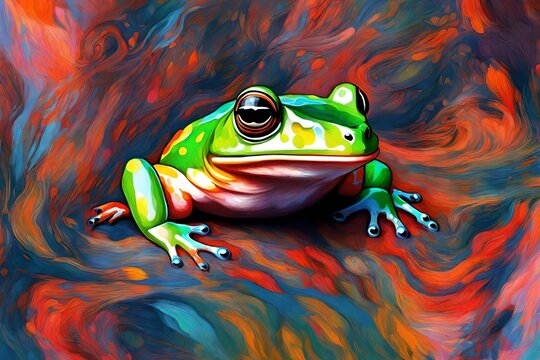 Colorful painted frog 