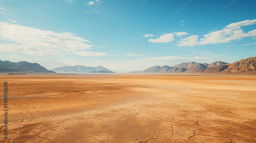 Poster Generative AI Aerial View of Endless Desert Highway