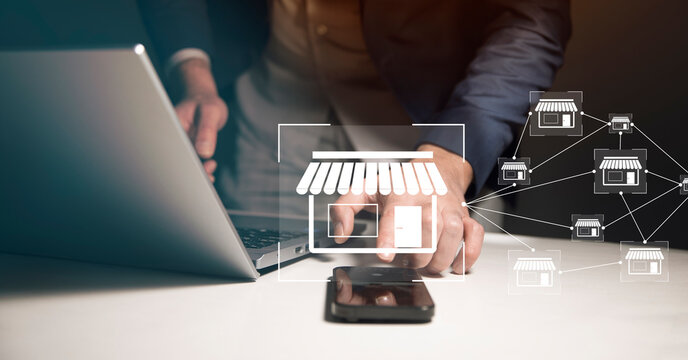 Franchise business concept, franchise network business marketing