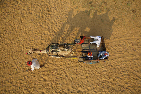 Aerial view of Pushkar Camel Fair, Rajasthan, India.