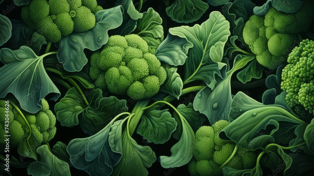 Aufkleber generative ai broccoli background