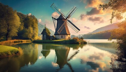 windmill - obrazy, fototapety, plakaty