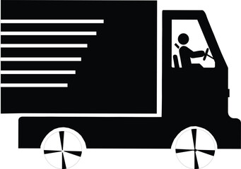 Delivery truck icon, fast delivery icon, truck icon,lorry icon, silhouette of a car, silhouette of a truck icon