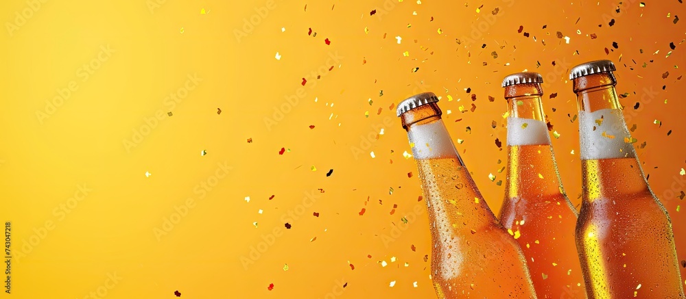 Poster craft beer booze brew alcohol celebrate refreshment. with copy space image. place for adding text or