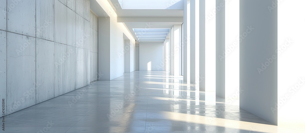 Poster modern open plan hallway. with copy space image. Place for adding text or design