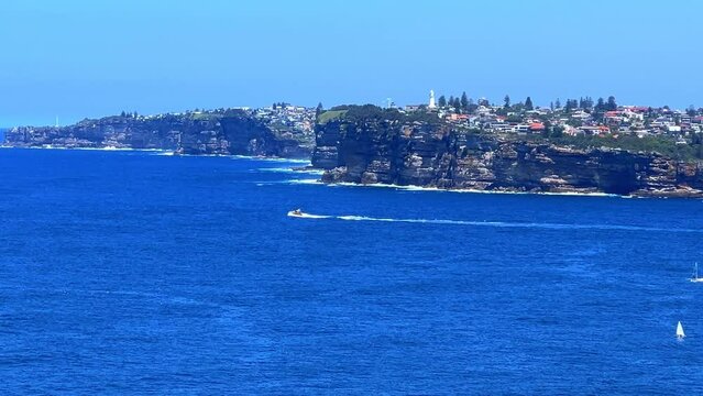 Sydney Harbour viewed from North Head Manly views of South Head Sydney CBD Mosman circular quay double bay north Sydney Taronga zoo  yacht ferry speed boats rock cliffs NSW Australia