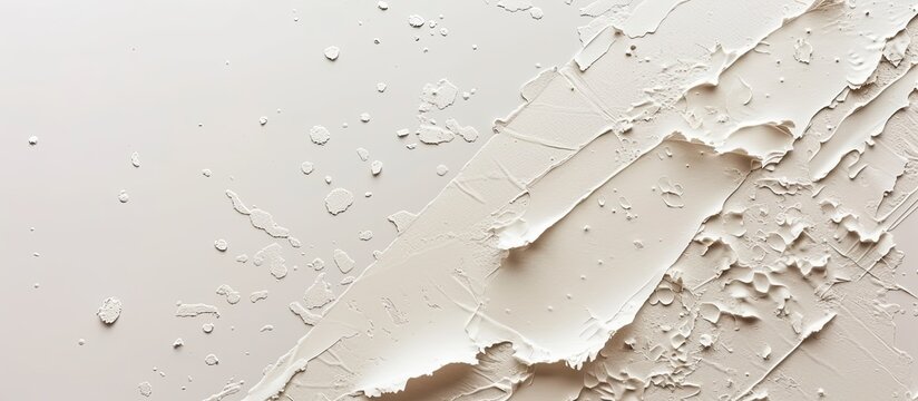 A white wall covered in numerous water droplets, creating a glistening and textured surface. The droplets vary in size and seem to be slowly sliding down the wall.