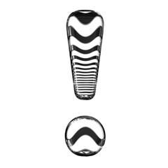 White symbol with black ultra thin horizontal straps