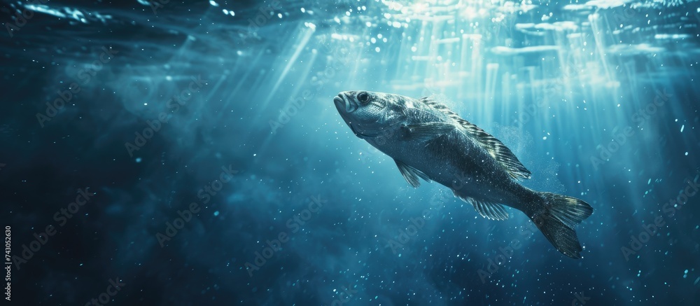 Poster Data phishing Data in an envelope on a fish hook. with copy space image. Place for adding text or design