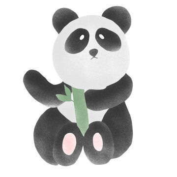 panda bear with a bamboo