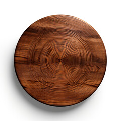 Wooden Circle Table. Isolated on white background