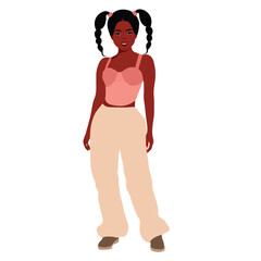 Young stylish black woman in elegant style vector