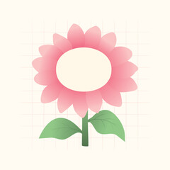 Cute kawaii pink flower vector