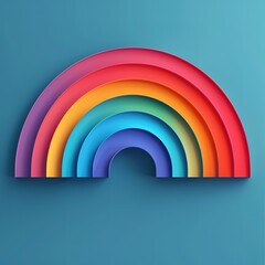Whimsical rainbow icon, colorful symbol. Vibrant vector rainbow on digital canvas