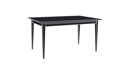 Vector Isolated Illustration of a Wooden Table. Black and white linear illustration