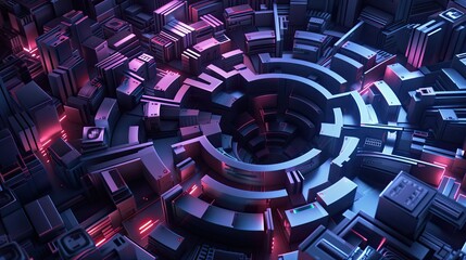 Metaphorical visualization of a mind maze in a 3D model