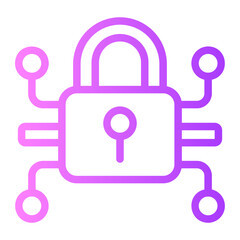 cyber security gradient icon