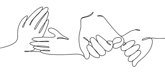 Fototapeta premium Forgiveness. Gestures. One line