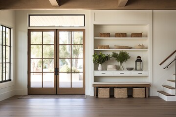 Minimalist White Door Slab Entry: Modern Farmhouse Entryway Designs