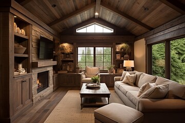 Reclaimed Wood Ceiling Designs - Exquisite Fireplace Room Home Wooden Design
