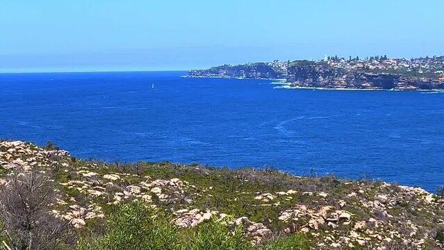Sydney Harbour viewed from North Head Manly views of South Head Sydney CBD Mosman circular quay double bay north Sydney Taronga zoo  yacht ferry speed boats rock cliffs NSW Australia