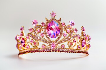 Elegant princess crown on white background, generative AI