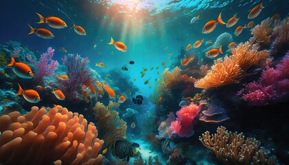 coral reef and fishes