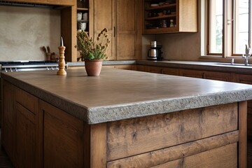 Tuscany Kitchen Decor: Concrete Countertop and Rustic Cabinet Designs
