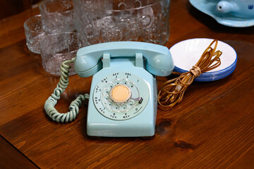 Am I really that old that a rotary dial phone is now common in Antique Stores?  A Powder Blue...