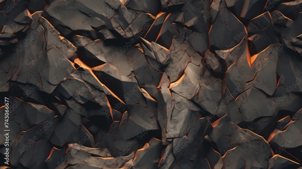 Poster Generative AI Jagged and rough rock texture with sharp edges.