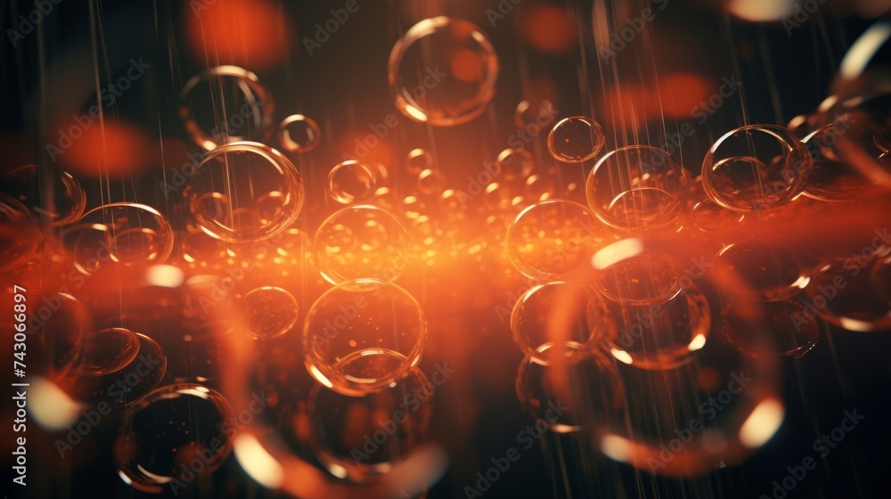 Aufkleber Generative AI Layers of translucent circles overlapping to produce an abstract and ethereal scene.