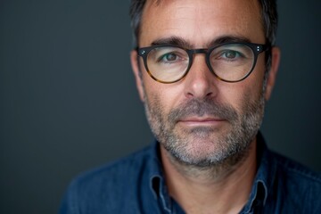 Obraz premium Lifestyle portrait of a man. Backdrop with selective focus and copy space