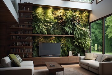Pendant Light Vertical Garden Living Room Walls: Indoor Oasis Design