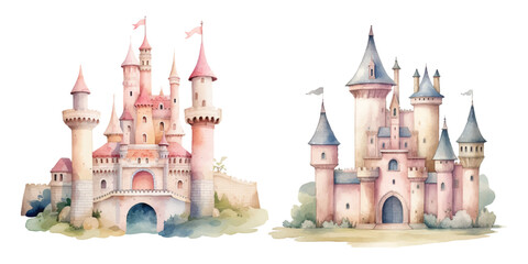 watercolor of castle vector illustration © Finkha