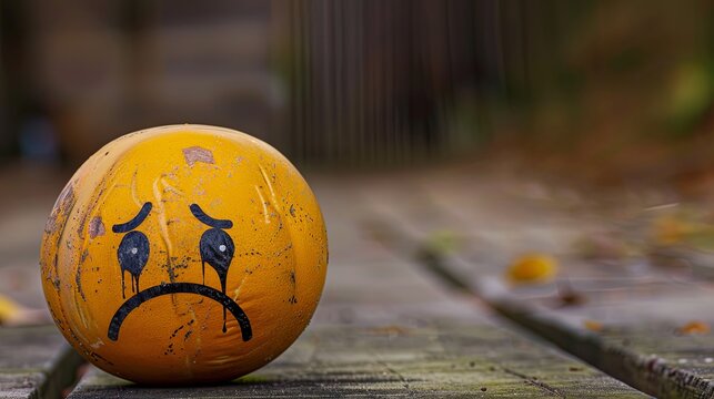 Yellow Ball With Sad Face