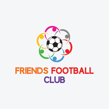 friends football team logo design vector