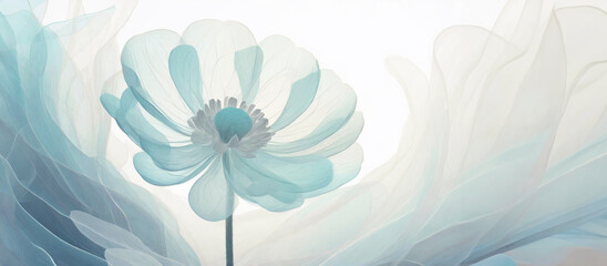 Piękny kwiat, abstrakcja, białe tło, puste miejsce	 - obrazy, fototapety, plakaty