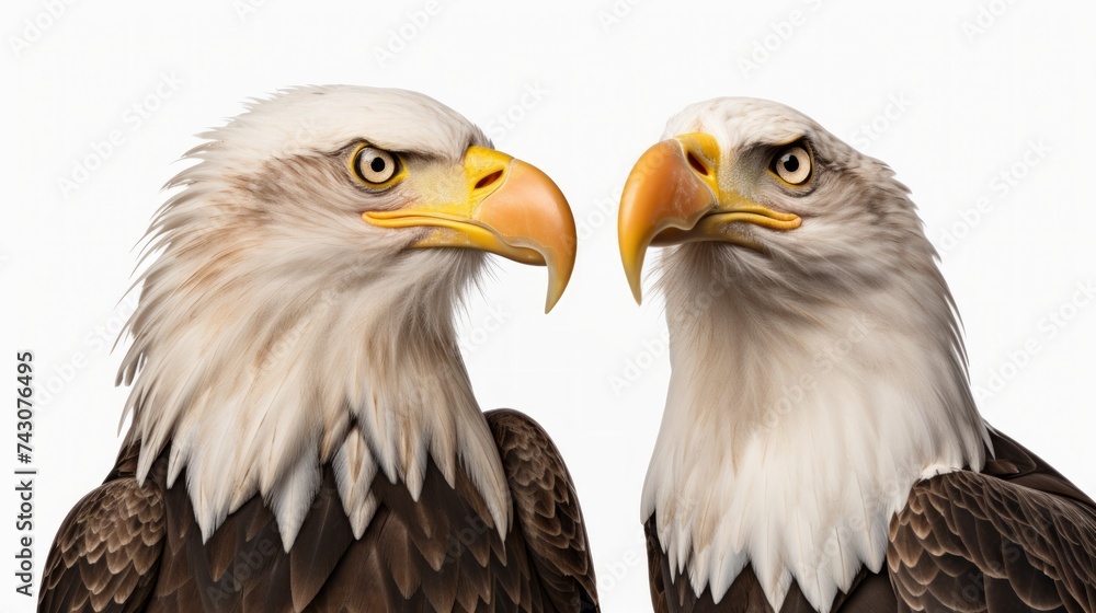 Poster generative ai regal bald eagles side by side.