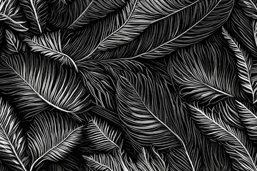 Textures of abstract black leaves for tropical leaf pattern, seamless, texture, wallpaper, vector, 